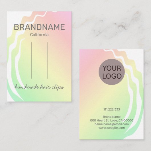 カラーグラデーシグラデーションョン虹のヘアクリップの表示 名刺 (正面/裏面)