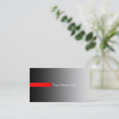 カラーグラデーションのみグレーストライプ – 赤+文字 名刺 (スタンド正面)