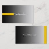 カラーグラデーションのみグレーストライプ – 黄色+文字 名刺 (正面/裏面)