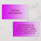 カラーグラデーションのみ – ネオンピンク 名刺 (正面/裏面)
