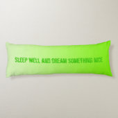 カラーグラデーションのみ – ネオン緑+テキスト ボディピロー (裏面)