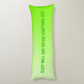 カラーグラデーションのみ – ネオン緑+テキスト ボディピロー (裏面 (縦))