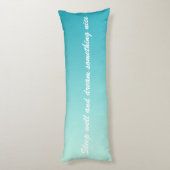 カラーグラデーションのみ – 海青+テキスト ボディピロー (裏面 (縦))