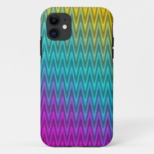 カラーグラデーションのジグザグストライプ Case-Mate iPhoneケース (裏面)