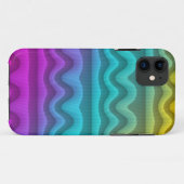 カラーグラデーションの波とストライプ – 黄色の青いピンク Case-Mate iPhoneケース (裏面(横))