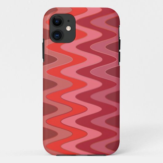 カラーグラデーションジグザグ波 – 赤 Case-Mate iPhoneケース (裏面)