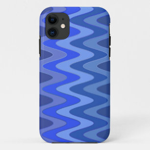 カラーグラデーションジグザグ波 – 青 iPhone 11 ケース