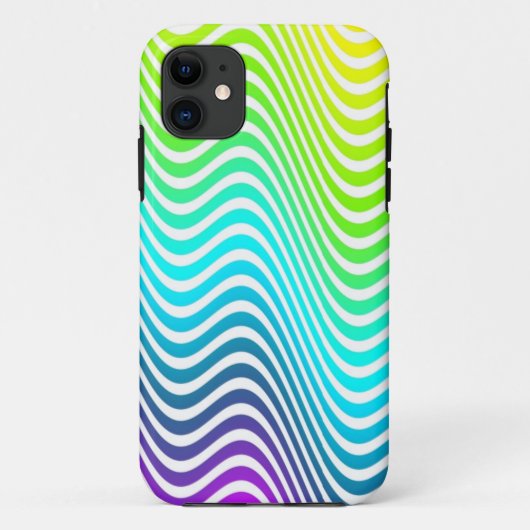 カラーグラデーションジグザグ波 – 黄色の青いピンク Case-Mate iPhoneケース (裏面)