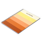 カラーグラデーション新学期-名前をカスタムする ノートブック (左側)