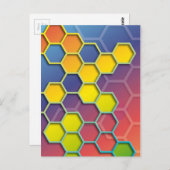 カラーグラフィック6角形 ポストカード (正面/裏面)