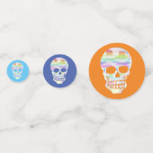 カラーグリッチスカルテーブル紙吹雪 コンフェッティ (正面)