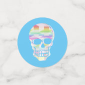 カラーグリッチスカルテーブル紙吹雪 コンフェッティ (スモール正面)