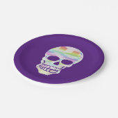 カラーグリッチスカル ペーパープレート (アングル)