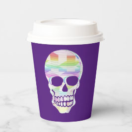 カラーグリッチスカル 紙コップ