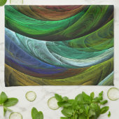 カラーグローリーモダン抽象芸術アートパタエレガントーン キッチンタオル (折り畳み)