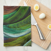 カラーグローリーモダン抽象芸術アートパタエレガントーン キッチンタオル (四つ折り)