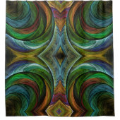 カラーグローリーモダン抽象芸術アートパタエレガントーン シャワーカーテン (正面)