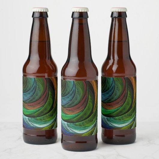 カラーグローリーモダン抽象芸術アートパタエレガントーン ビールラベル (ボトル)