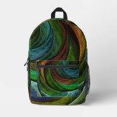 カラーグローリーモダン抽象芸術アートパタエレガントーン プリントバックパック (正面)