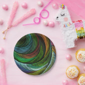 カラーグローリーモダン抽象芸術アートパタエレガントーン ペーパープレート (パーティー)