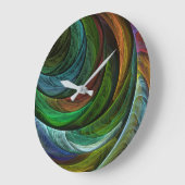 カラーグローリーモダン抽象芸術アートパタエレガントーン ラージ壁時計 (傾斜)