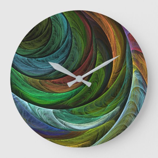 カラーグローリーモダン抽象芸術アートパタエレガントーン ラージ壁時計 (正面)