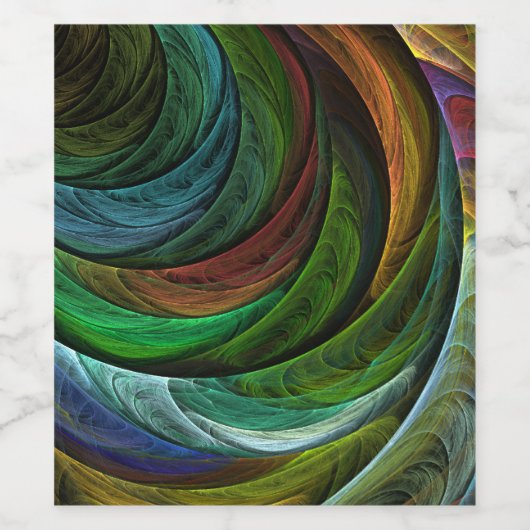 カラーグローリーモダン抽象芸術アートパタエレガントーン ワインラベル (シングルラベル)