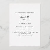 カラーグロー – 白の大学院6数々の枚写真 箔招待状 (裏面)