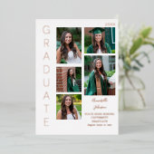 カラーグロー – 白の大学院6数々の枚写真 箔招待状 (立ち正面)