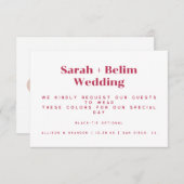 カラーコーディネートされたウェディング招待状挿入カード エンクロージャーカード (正面/裏面)