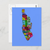 カラーコード化マンハッタンNYC Tシャツ,フード付 ポストカード (正面/裏面)