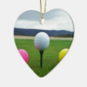 カラーゴルフボール、マウンテンティー セラミックオーナメント (左)