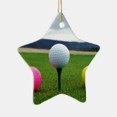 カラーゴルフボール、マウンテンティー セラミックオーナメント (右)