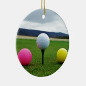 カラーゴルフボール、マウンテンティー セラミックオーナメント (右)