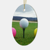 カラーゴルフボール、マウンテンティー セラミックオーナメント (左)