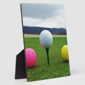 カラーゴルフボール、マウンテンティー フォトプラーク (側面)