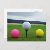 カラーゴルフボール、マウンテンティー ポストカード (正面/裏面)
