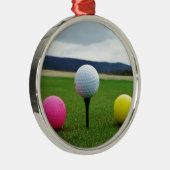カラーゴルフボール、マウンテンティー メタルオーナメント (右)