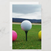 カラーゴルフボール、マウンテンティー 便箋 (正面/裏面)