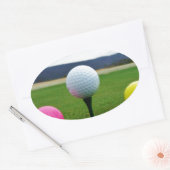 カラーゴルフボール、マウンテンティー 楕円形シール (封筒)