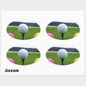 カラーゴルフボール、マウンテンティー 楕円形シール (シート)