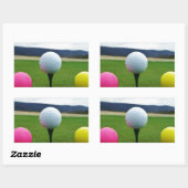 カラーゴルフボール、マウンテンティー 長方形シール (シート)