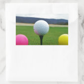 カラーゴルフボール、マウンテンティー 長方形シール (バッグ)