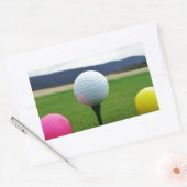 カラーゴルフボール、マウンテンティー 長方形シール (封筒)