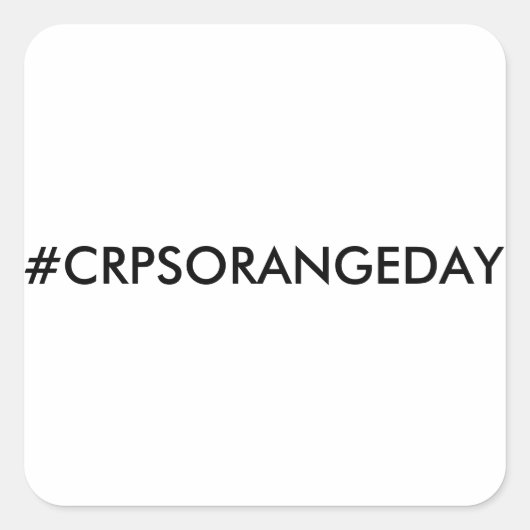 カラーザワールドオレンジ™ #CRPSORANGEDAYステッカー スクエアシール (正面)
