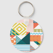 カラーシェイプパターンジオメトリキーチェーン キーホルダー (正面)