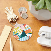 カラーシェイプパターンジオメトリキーチェーン キーホルダー