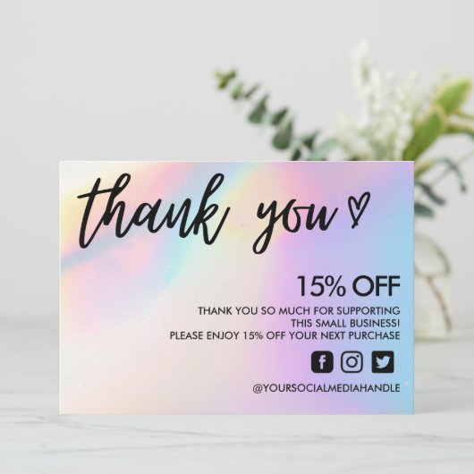 カラーシフトありがとうハート 招待状 (スタンド正面)