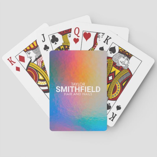 カラーシフトネオン光ホログラフィックトレンディー トランプ (裏面)