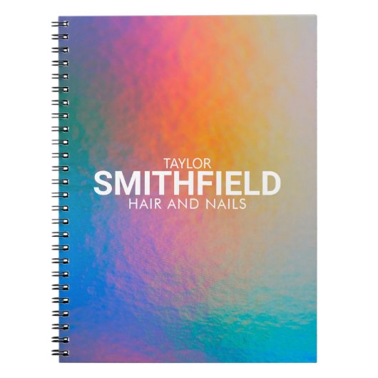 カラーシフトネオン光ホログラフィックトレンディー ノートブック (正面)